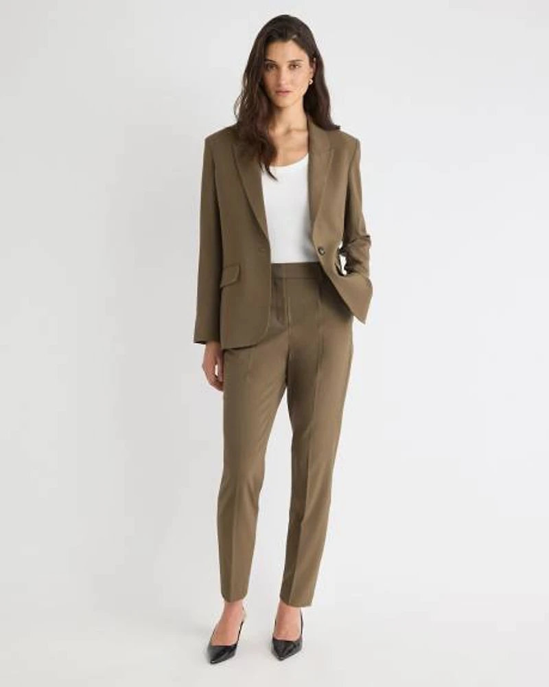 Teak Tapered-Leg High-Rise Ankle Pant