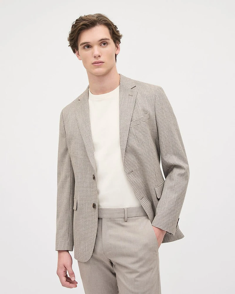 Slim-Fit Houndstooth Twill Blazer