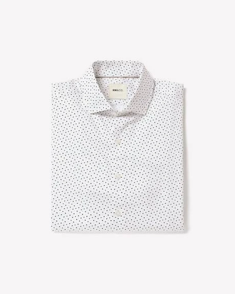 Slim-Fit Dress Shirt with Two-Tone Micro Geo Print