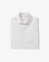 Slim-Fit Dress Shirt with Two-Tone Micro Geo Print