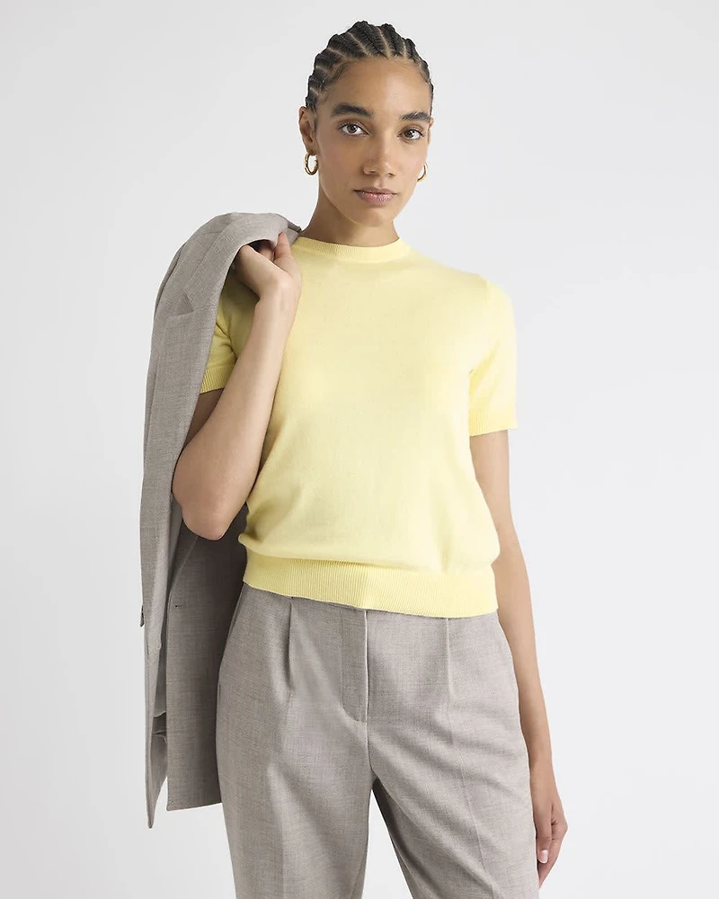 Short-Sleeve Crew-Neck Sweater