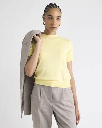 Short-Sleeve Crew-Neck Sweater