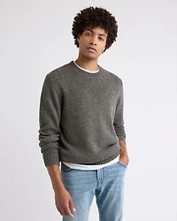 Pull Moucheté à Col Rond et Manches Longues