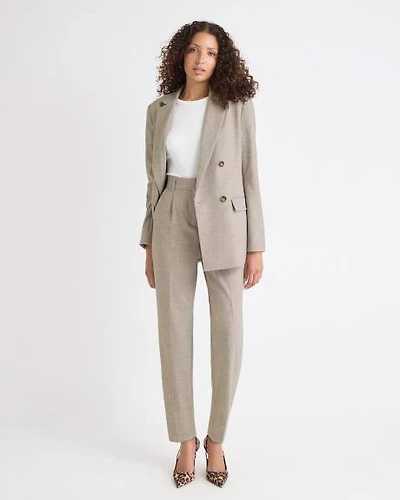 Taupe Tapered-Leg High-Rise Ankle Pant