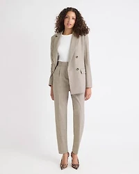 Taupe Tapered-Leg High-Rise Ankle Pant