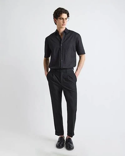 Pleated Tapered-Leg City Pant