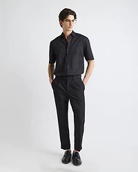 Pleated Tapered-Leg City Pant