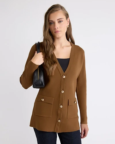 Long-Sleeve Long Cardigan