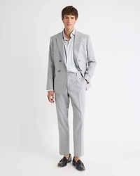 Pantalon de Complet Rayé à Jambe Fuselée Plissée