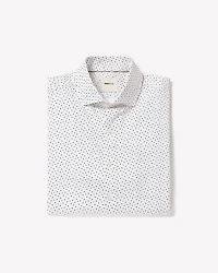 Slim-Fit Dress Shirt with Two-Tone Micro Geo Print