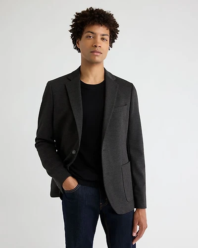 Slim-Fit Textured Knit Blazer