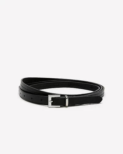 Double-Wrap Skinny Leather Belt