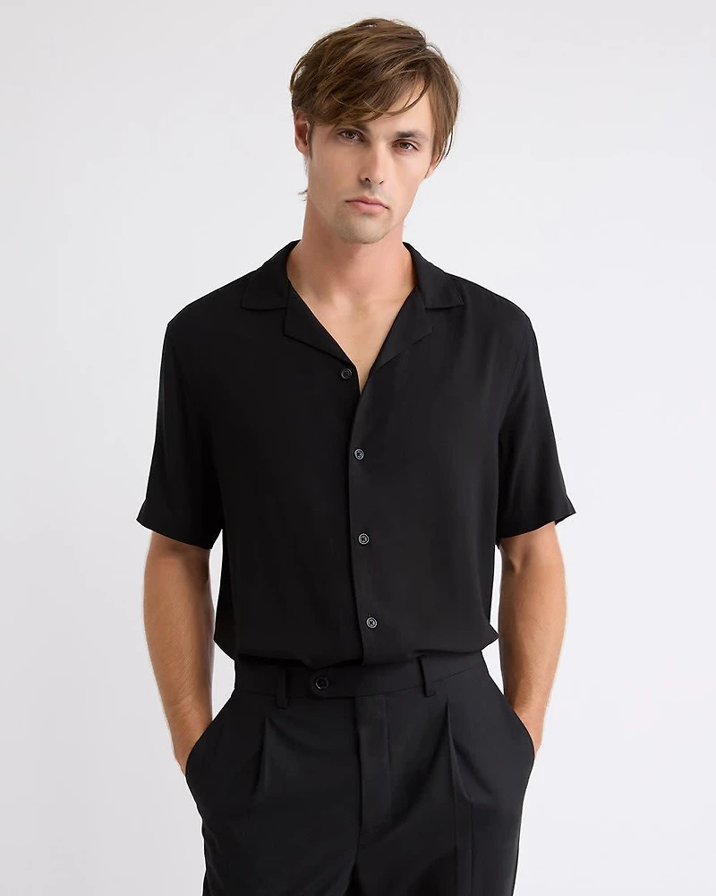 Short-Sleeve Shirt with Camp Collar