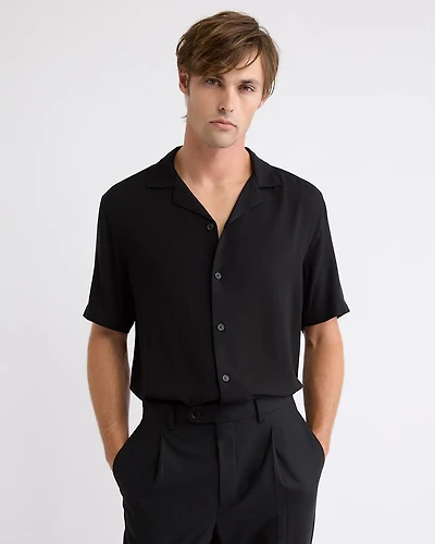 Short-Sleeve Shirt with Camp Collar