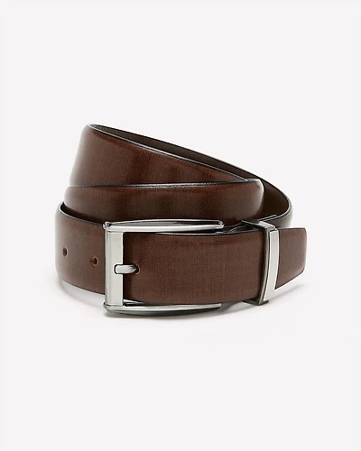 Textured Brown Leather Belt