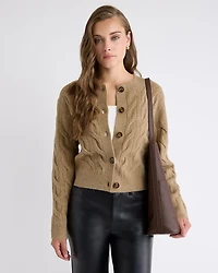 Long-Sleeve Cable-Stitch Cardigan