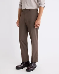 Pleated Tapered-Leg Taupe Suit Pant