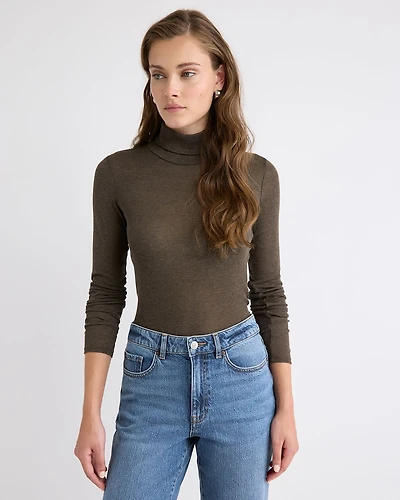 Wool-Blend High-Neck Long-Sleeve Top