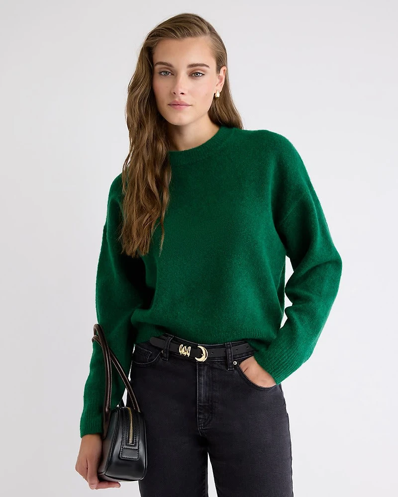 Long-Sleeve Crew-Neck Loose Sweater