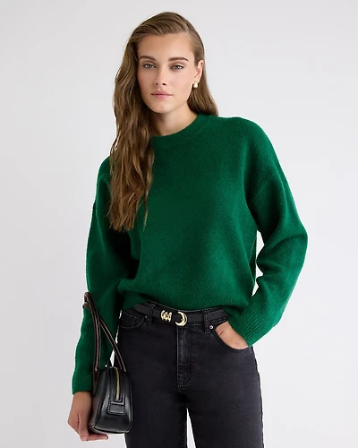 Long-Sleeve Crew-Neck Loose Sweater