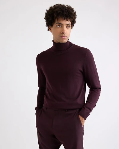 Pull à Col Roulé en Laine Mérinos