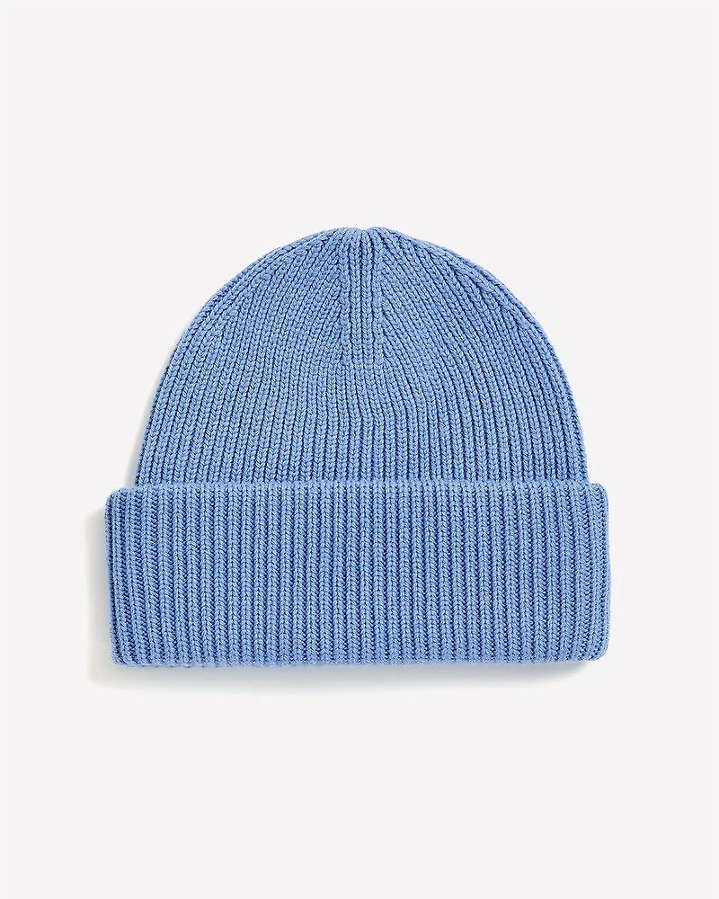 Wool-Blend Ribbed Beanie