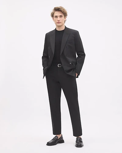 Tapered-Leg Black Suit Pant