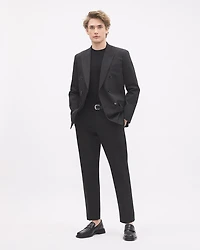 Tapered-Leg Black Suit Pant