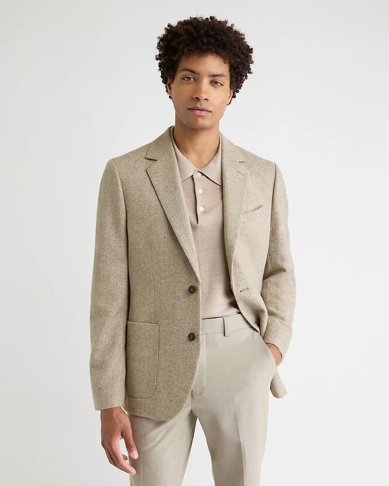 Slim-Fit Herringbone Blazer