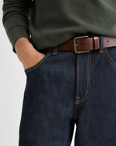 Ceinture en Cuir Tanné avec Boucle Carrée