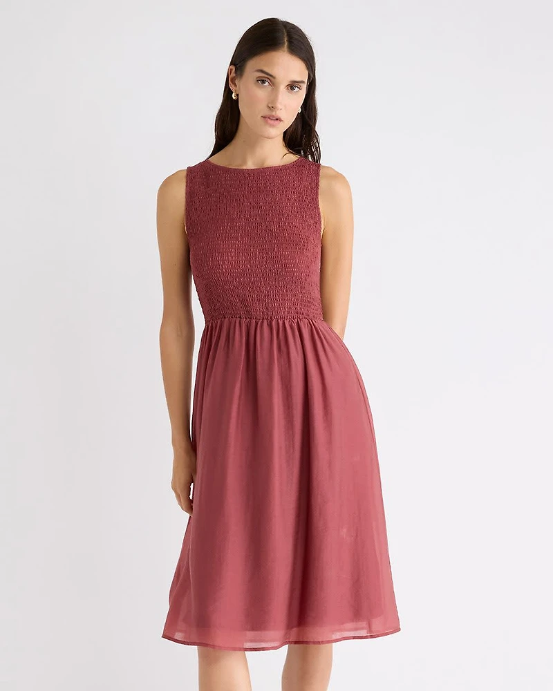 Sleeveless Textured Midi Dress