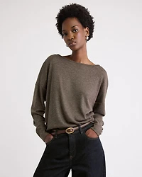 Haut Côtelé à Manches Longues et Col Rond