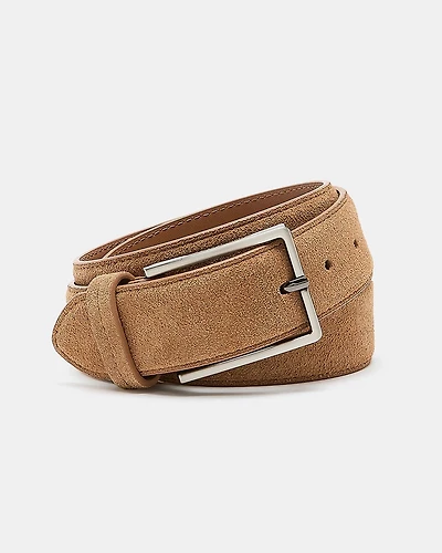 Ceinture en Suède Tanné avec Boucle Carrée