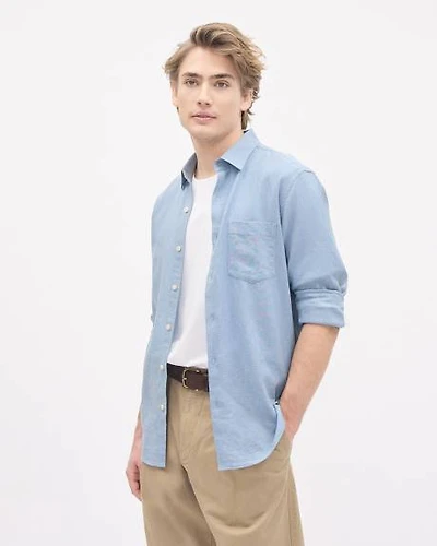 Long-Sleeve Linen-Blend Shirt
