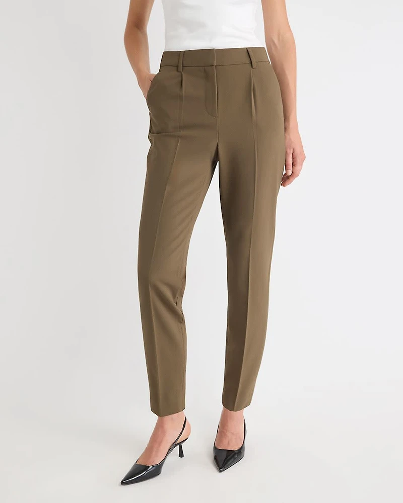 Teak Tapered-Leg High-Rise Ankle Pant