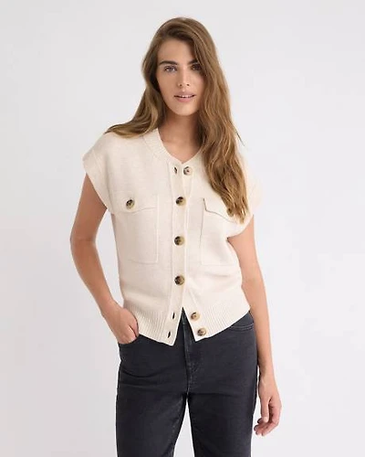 Sleeveless Bomber Cardigan