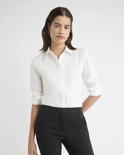 Long-Sleeve Buttoned-Down Poplin Blouse