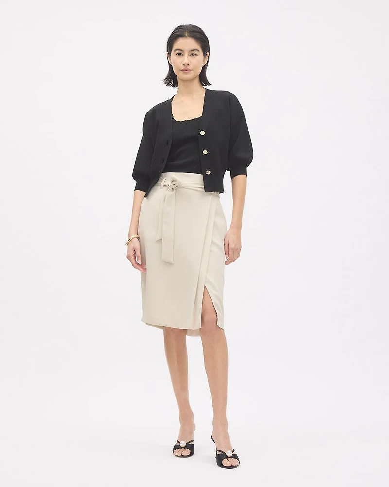 Satin Pencil Skirt
