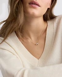 Short Necklace with Two-Gem Pendant