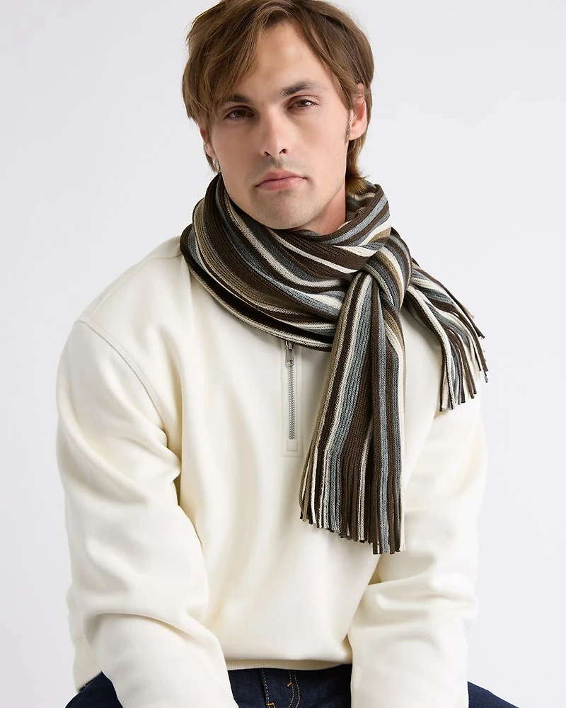 Foulard Rayé avec Franges