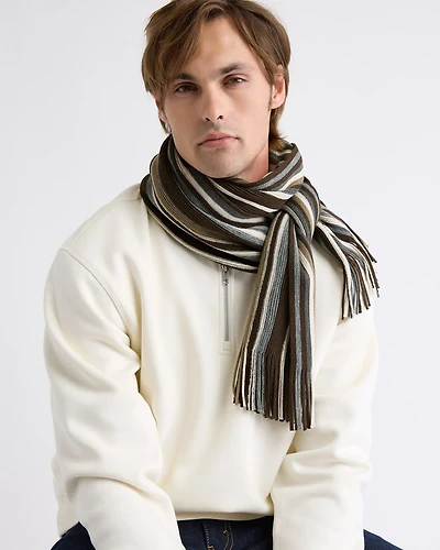 Striped Scarf with Fringes