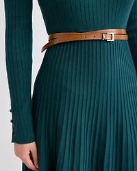 Double-Wrap Skinny Leather Belt