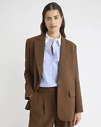 Oversized One-Button Blazer