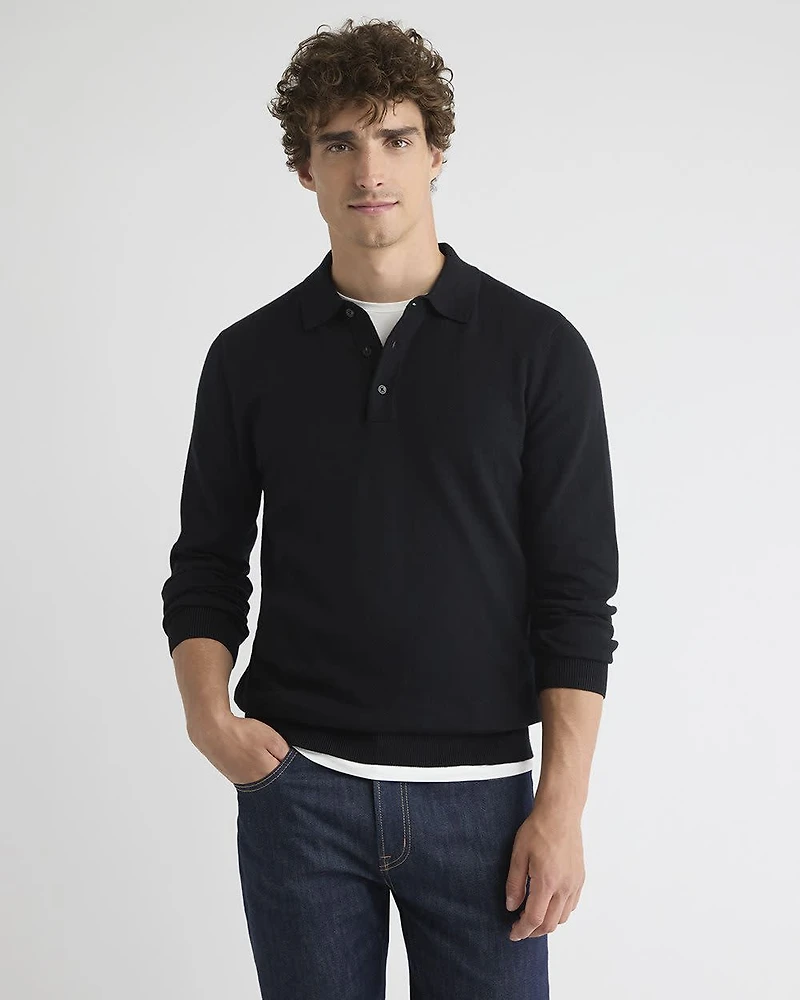 Long-Sleeve Polo Sweater