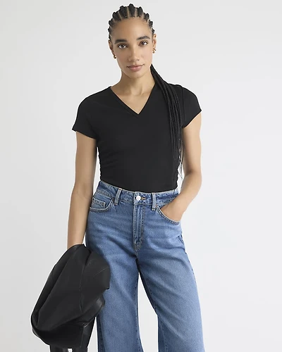 V-Neck Ribbed T-Shirt