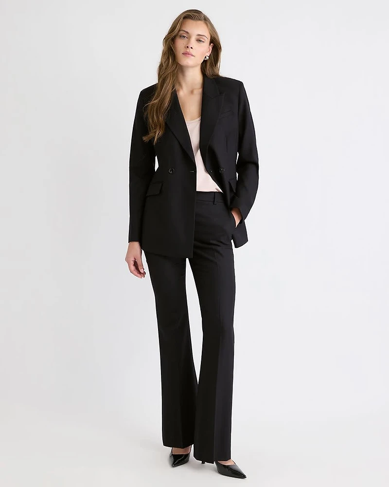 Wool-Blend Mid-Rise Flare-Leg Pant