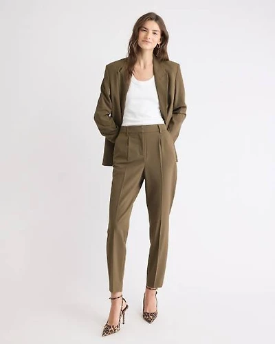 Teak Tapered-Leg High-Rise Ankle Pant