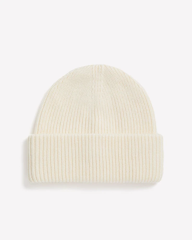Wool-Blend Ribbed Beanie