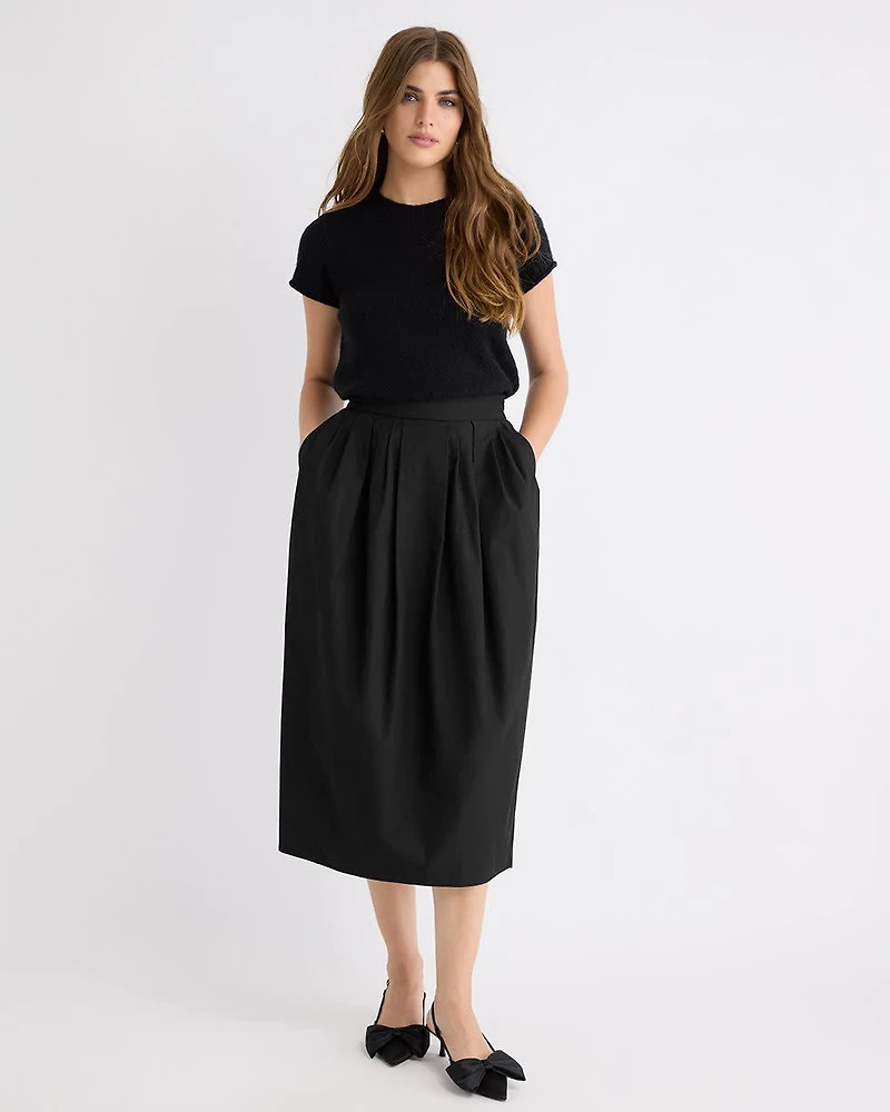 High-Rise Straight Midi Skirt