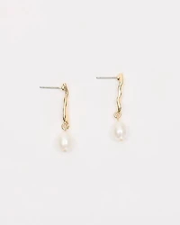 Modern Earrings with Pearl Pendant